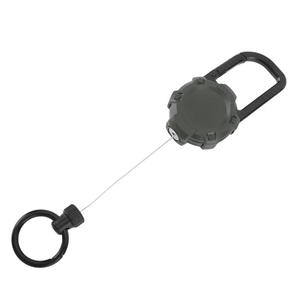 Magnetisk infällbar nyckelring med tråd i rostfritt stål, karbinhake, lättdragbart spänne, OD Grön