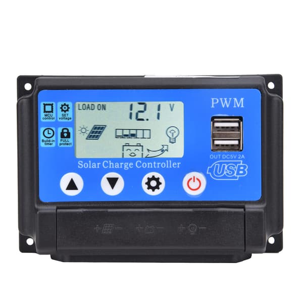 YCX-002 10-60A PWM laddningsregulator, 12V/24V solpanelsregulator med LCD