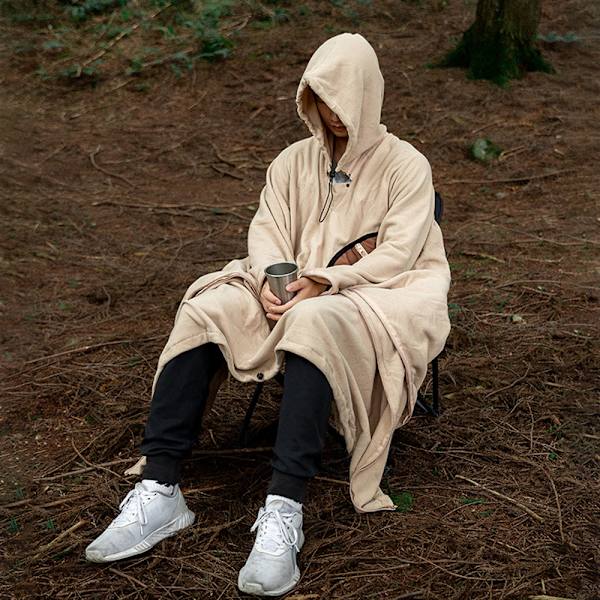 Bærbar Fleecesoovepose, Multifunktionel, til Camping, Vandring, Rejser, Vinter, Grøn/Kaffe