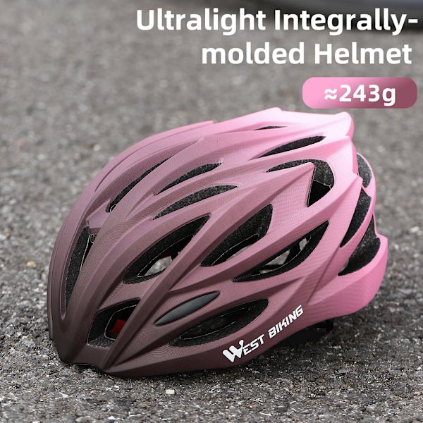 Ultralätt cykelhjälm med 28 ventilationshål, gradientfärg, integrerade säkerhetsfunktioner