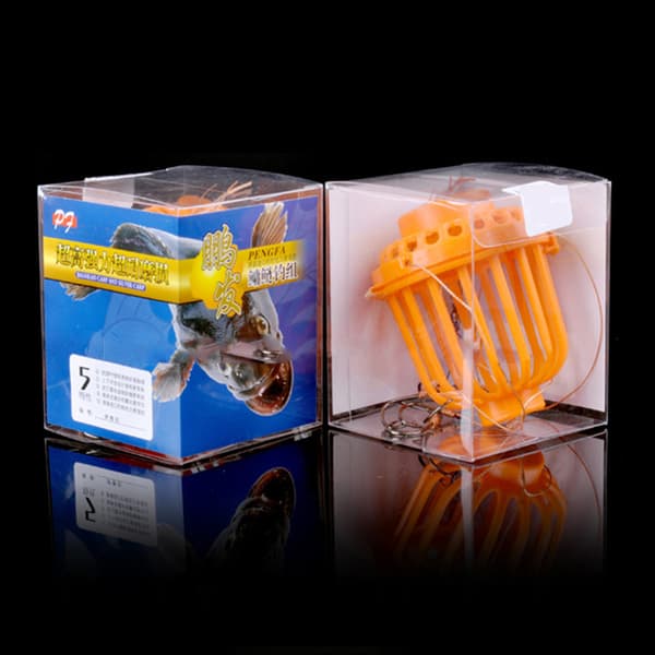 Kalastuskoukku korkealaatuisella muovisella pallomaisella häkillä ja 6 teräskoukulla (#11)