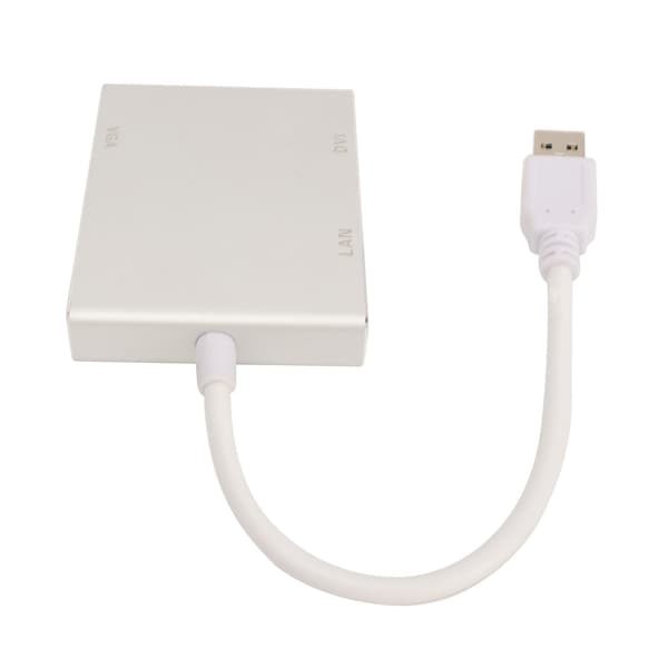 4-i-1 USB 3.0 Videoadapter Hub med HDMI, VGA, DVI og Netværkskort