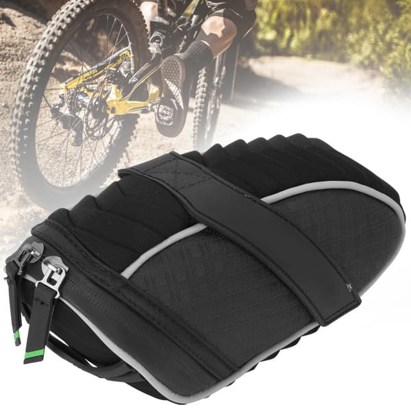 Bag til cykel, polyesterfiber med reflekterende tape, opbevaringsorganisator, sort