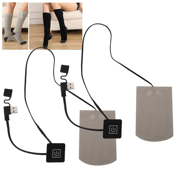 Elektriska strumpor med kompositfiber, värmefilm, USB, 3 hastigheter, vintervärme, utomhusbruk