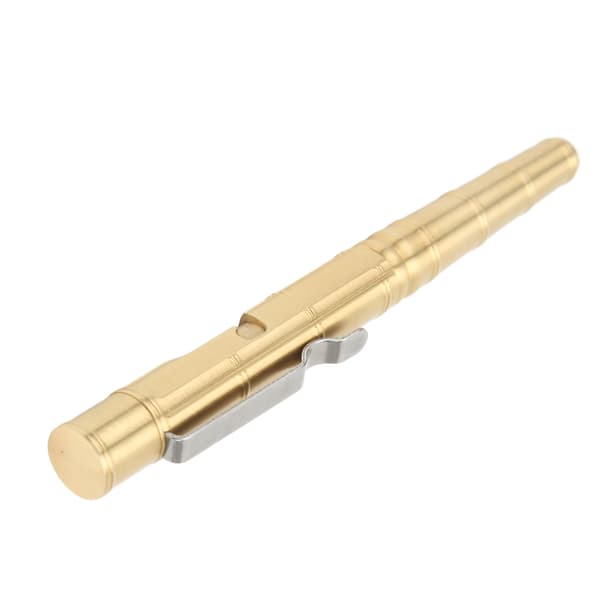 Solid messing skruemekanisme lomme EDC-penn med klips for signatur og daglig bruk, messingfarge