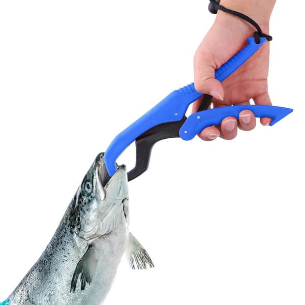 ABS fiskegrepp med justerbart rep, halkfritt, lätt, flytande säkerhet (blå, S)