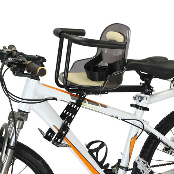 Frontmonteret cykelstol til børn med gelænder og sikkerhedssele til mountainbikes.