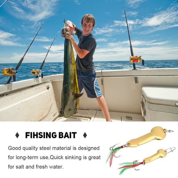 Metallvibrerande fiskedragssats 2st 5g+20g Guld med robust krok