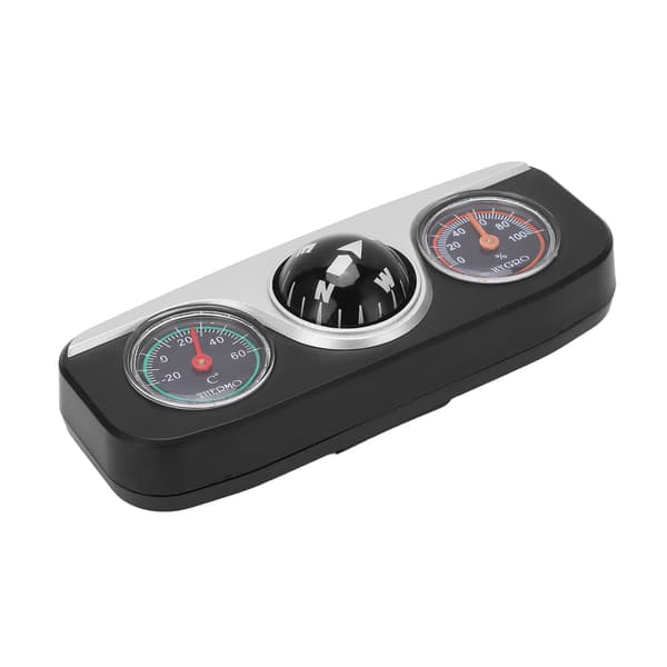 3-i-1 Multifunksjonelt Bilkompass med Termometer, Hygrometer, Navigasjonskule, Camping, Utendørsbruk