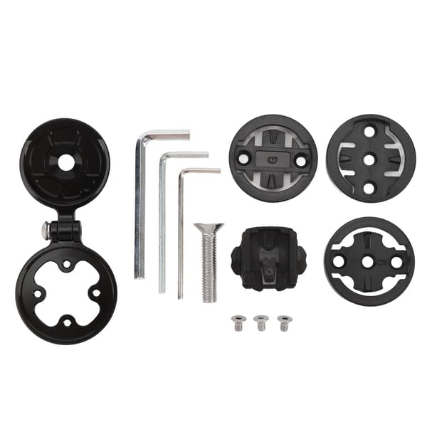 Aerodynamisk sykkelcomputerfeste med 4 adaptere for Wahoo Elemnt Edge, laget av aluminiumslegering