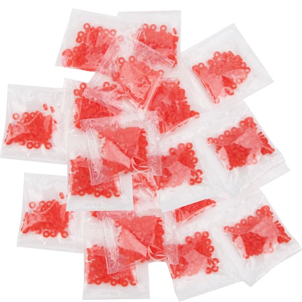 100 elastiske gummiposer for fiskesluk, terminalutstyr 3x1mm rød