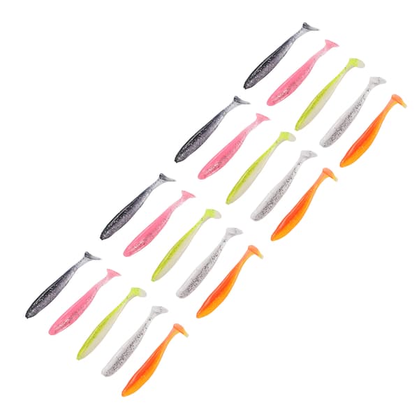 100 bløde fiskelokker med fluorescerende reflekterende padlehale, naturtro bløde swimbaits