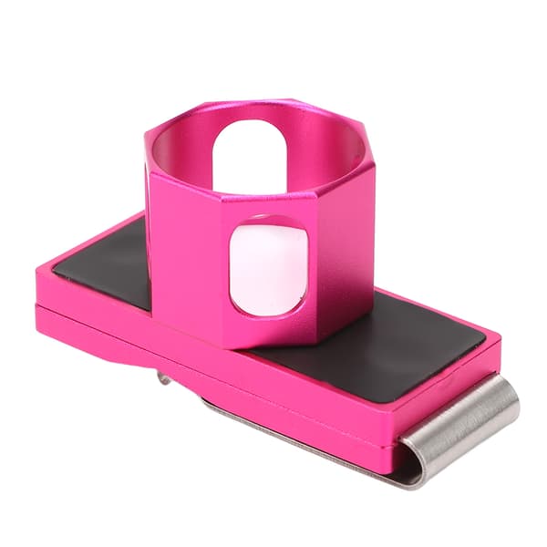 Bærbar åttekantet magnetisk klips biljardholder med lydløs belteklips, rosa