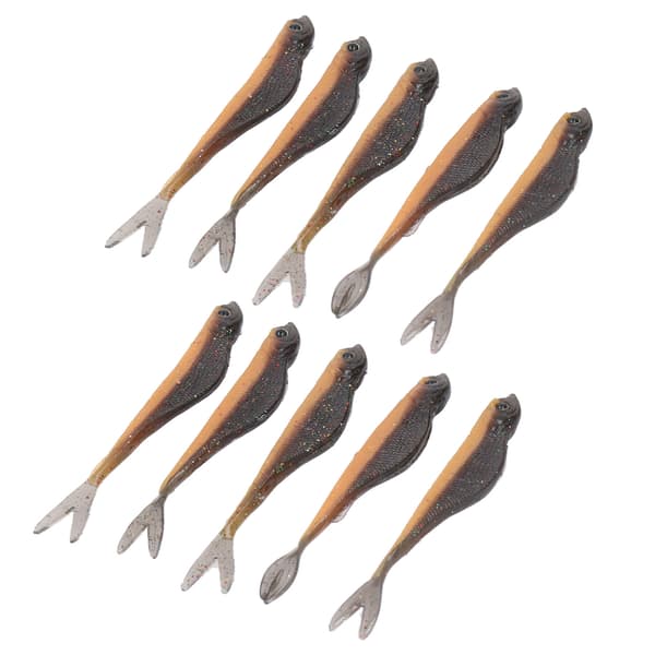 2-sett myk silikonagn, tofarget simulering, ca. 12 cm, 10 enheter, størrelse #9