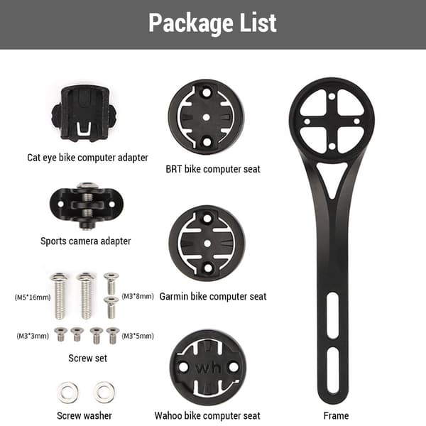Multifunktionel udvidelig metalholder til cykelcomputer Garmin Bryton Cateye Wahoo