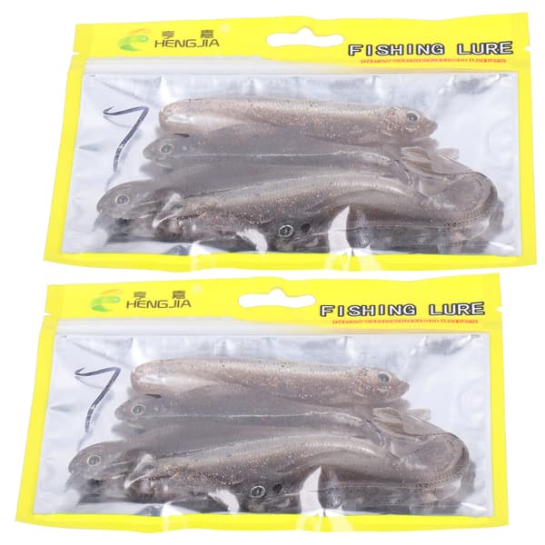 2-delt sæt bløde silikone-simulerede tofarvede fiskelokker 12 cm 72 g #7