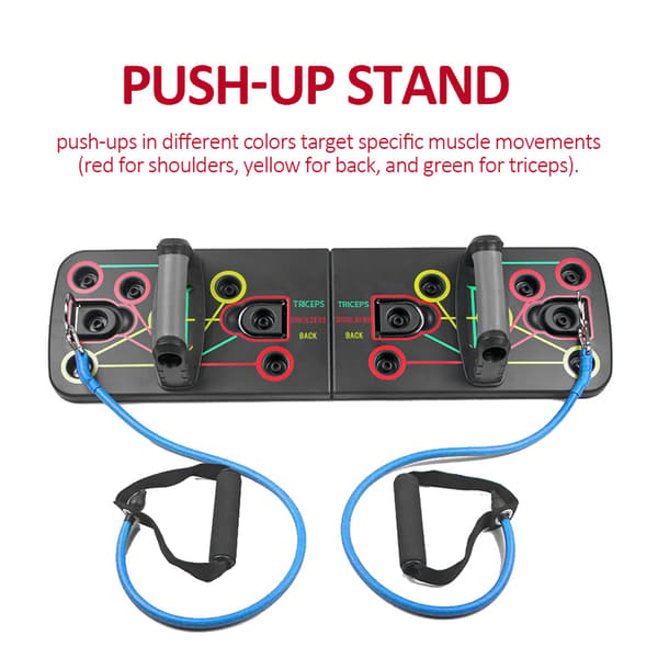 Unisex Push-Up Rack med Pull-Up Rep, Träningsbräda, Gym, Hem, Styrketräningsutrustning