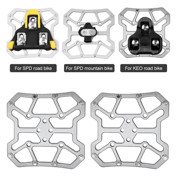 Platformadapter til SPD KEO Clipless Pedaler til MTB Cykler med CNC Aluminium Skridsikker Forbindelse