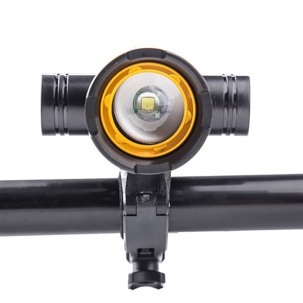 Genopladelig USB-forlygte til cykel med 3 zoomable tilstande til 22-28 mm styr