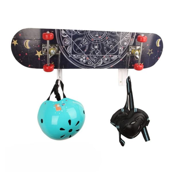 Väggfäste för skateboard med förvaringskrokar 2 st - Premium Akryl