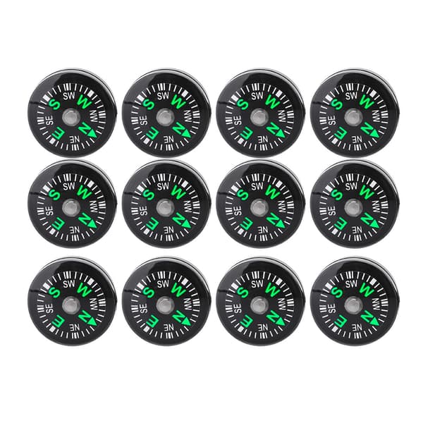 20 mm 12 st minioljekompass för utomhusaktiviteter, vandring, camping