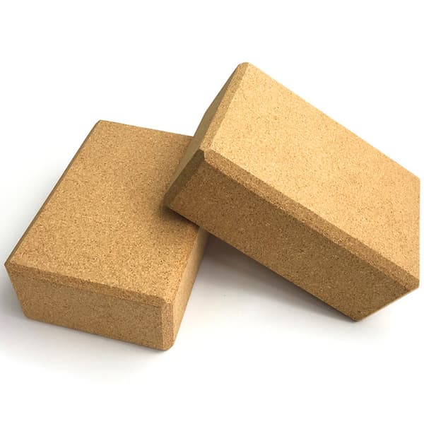 Korkyogablock med justerbart stretchbälte, 2-pack, träkorkblock
