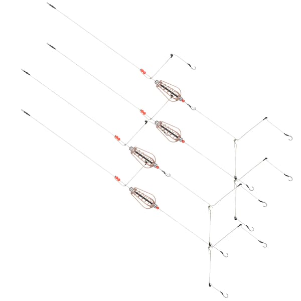 4 STK Fiskemaddingbur, Kobber, 30g Fisketilbehør med Krog, Maddingfælde