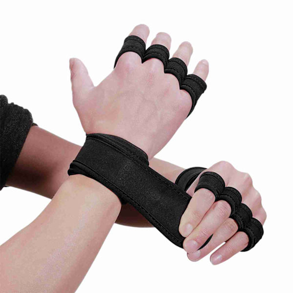 Tyngdlyftningshandskar med justerbart halkfritt handledsband för tyngdlyftning, styrkelyft och pull-ups