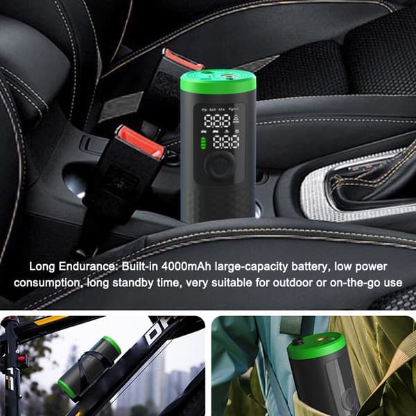 Trådløs luftpumpe 150PSI bærbar kompressor dekkoppblåser med LED-lys oppladbart batteri 4000mAh