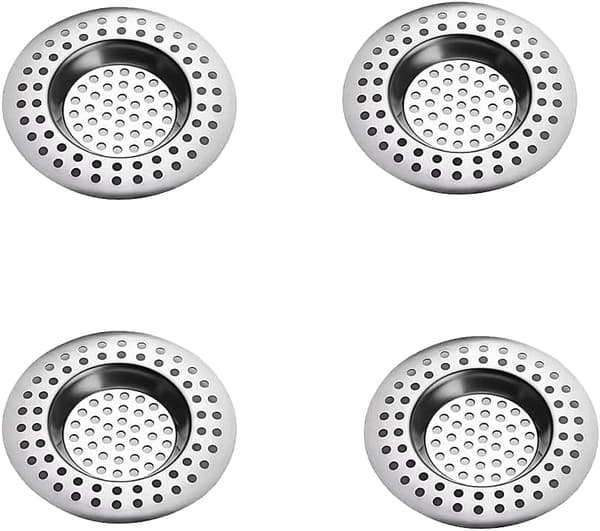 4-delt si-sæt i rustfrit stål, vaskefilter i rustfrit stål, afløbsfilter til vask, anti-tilstopningsfilter