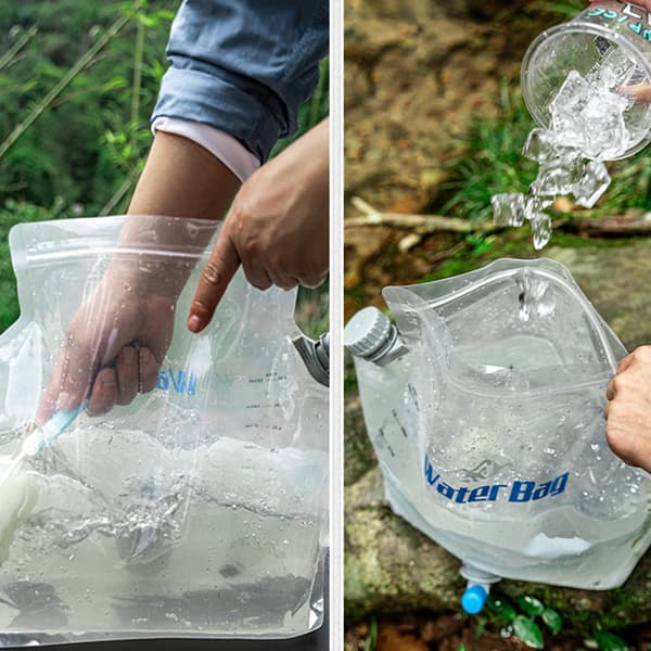 8L bærbar vannpose for camping og piknik med kran og sammenleggbart håndtak