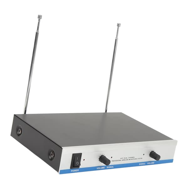 Professionelt trådløst mikrofonsystem med dobbelt metal dynamisk mikrofon til Karaoke KTV sang 100-240V EU-stik