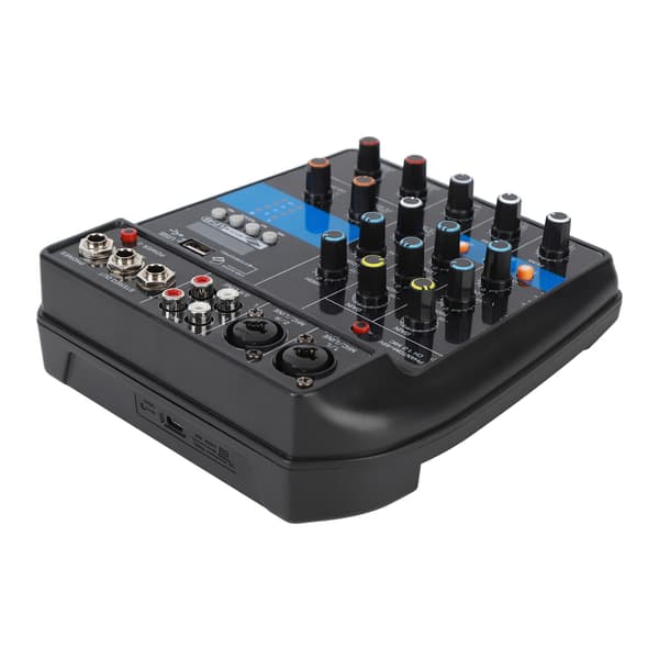 Professionel 4-kanals stereo USB-lydmixer til sceneudstyr, 100-240V, USB-stik