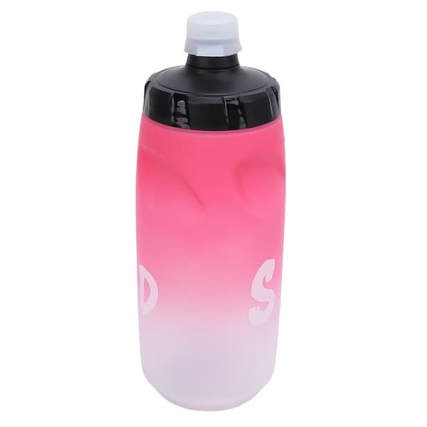 Cykelvattenflaska 650 ml PP5 Läcksäker klämflaska med dammtät silikonkork, gradient rosa och vit