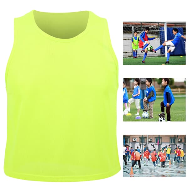 12 STK Børnefodboldtræningsvest Fluorescerende Grøn Åndbar Mesh One Size