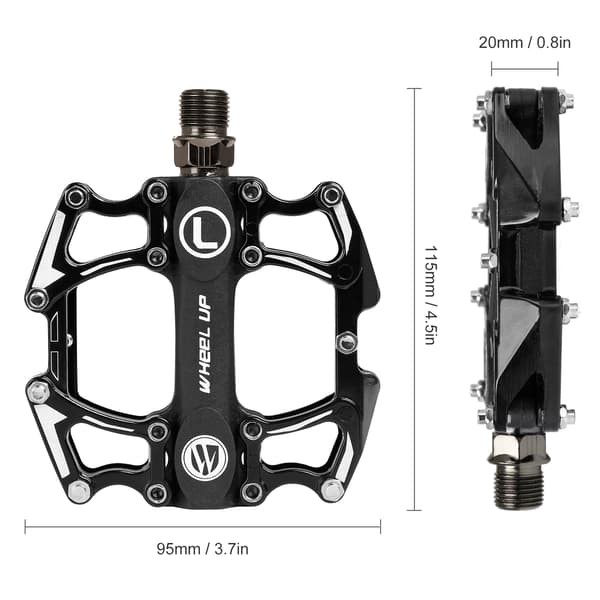 Holdbar aluminiumslegering mountainbike pedal, skridsikkert tilbehør, sort