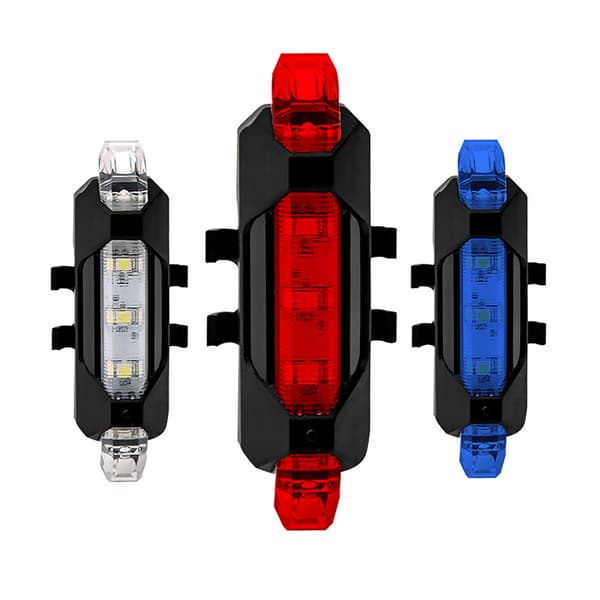 Oppladbar USB LED Sykkelbaklykt, 4 Moduser, 160mAh Batteri, Vanntett