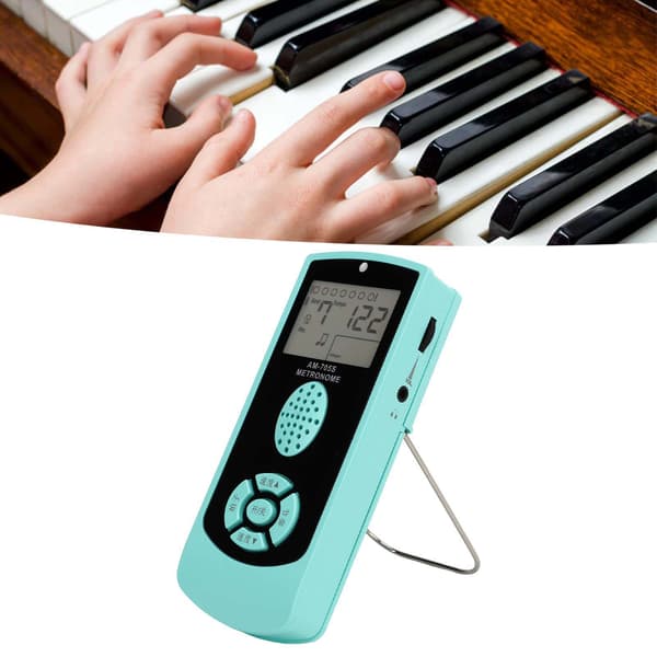 Uppladdningsbar elektronisk metronom, hög precision, universell digital, för gitarr, fiol, piano, grön