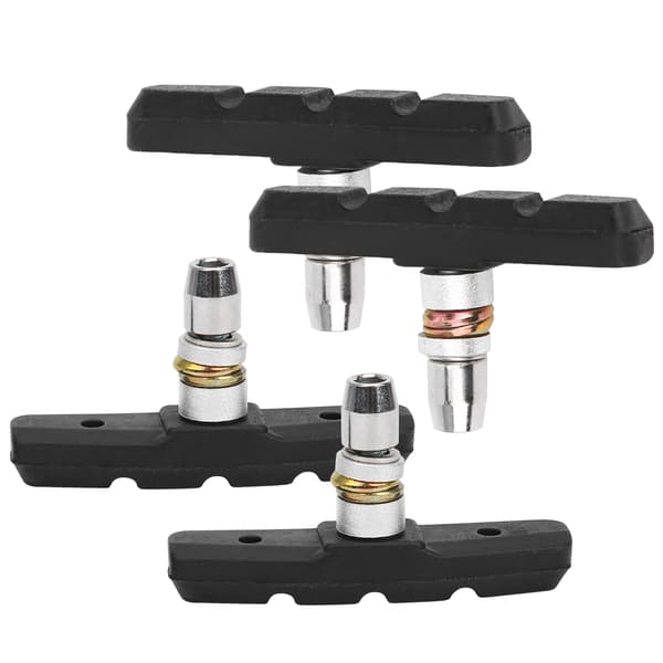 2 par V-formede bremsegreb til mountainbikes, racercykler, fixed gear, sort, lydløs gummi