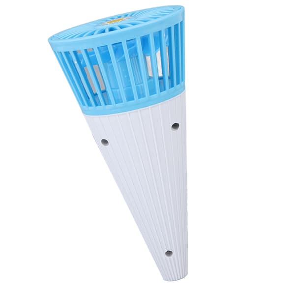 Bærbar Mini Håndholdt Ventilator med Isvaffelform og Halsophæng til Sommer - Blå