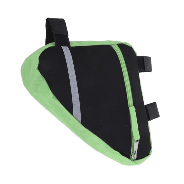 Triangulär cykelväska, slitstark nylon, multifunktionell, cykeltillbehör, utomhusbruk, grön