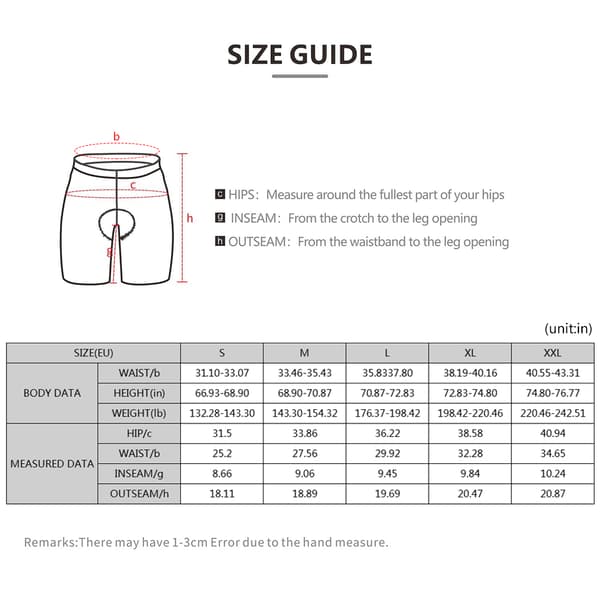 Cykelunderbukser til mænd med polstring, åndbart stof, hurtigtørrende, elastisk linning, størrelser S-XXL
