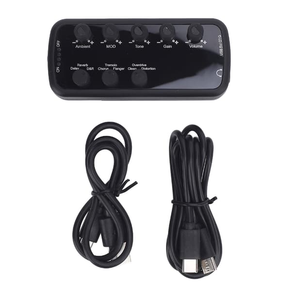 Hörlursförstärkare för elgitarr med Overdrive, Distortion, Delay och Reverb-effekter, USB-uppladdningsbar