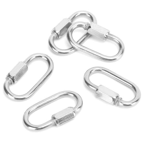 5 STK Quick Link Rustfrit Stål Kraftig Kædeled D-formet Låsekarabin 3,5 mm