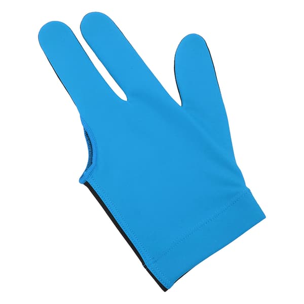 Biljardhansker, venstre hånd, polyuretanfiber, middels størrelse, tre fingre, blå, pustende, elastisk