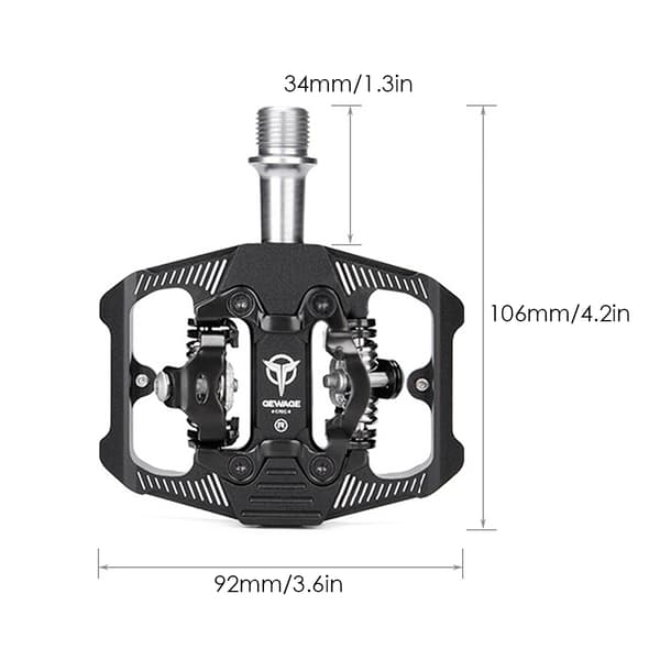 Dobbeltklips MTB-pedaler med klamper kompatible med SPD-system til mountainbikes