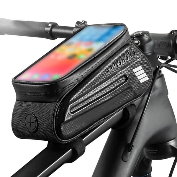 Vandtæt cykeltelefontaske med touchskærm og frontrammemontering