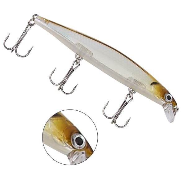 HENG JIA Kunstig Minnow-sluk 11CM med krok, levende fiskesluk (E)