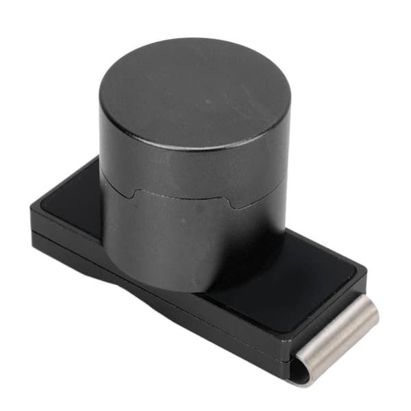 Magnetisk kridtholder til billard, aluminiumslegering med klips, bærbar kridtboks, sort