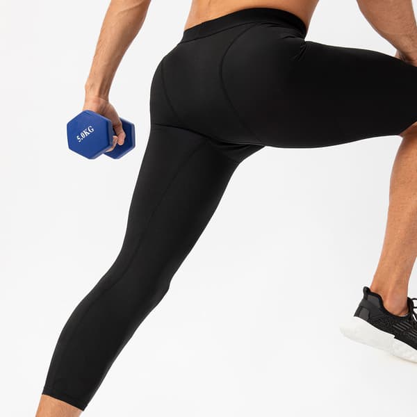Andningsbara basketshorts med ett ben för män, träningstights